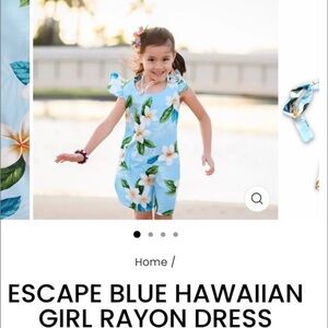 Blue Hawaiian Girl Rayon Dress